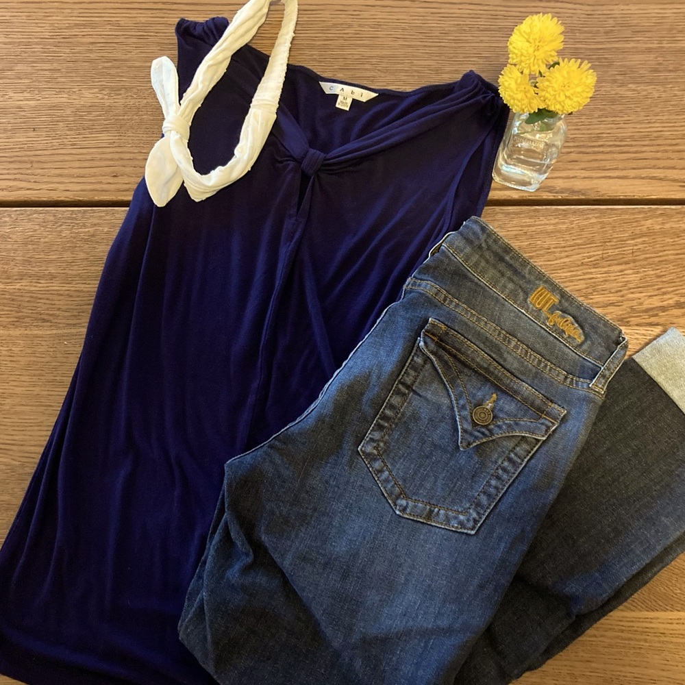 Cabi Sleeveless Navy Blouse